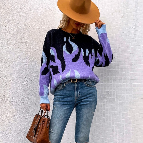 Twilight Flame Scoop Neck Sweater - Picture 1 of 7